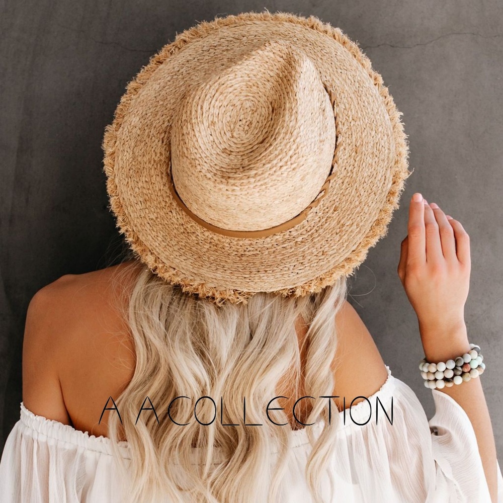 Sun beach hat wide brim braided band classic - Picture 2 of 3